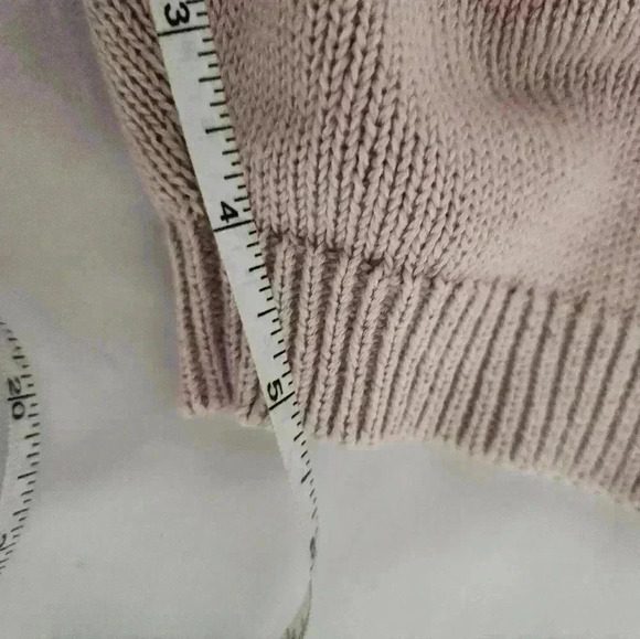 Anthropologie Pilcro Cotton Pull Over Sweater Pink Quarter Length Sleeves Black - Picture 8 of 9